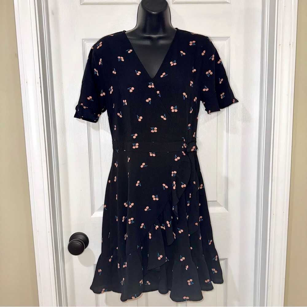 Cherries Faux Wrap Dress - Picture 2 of 4